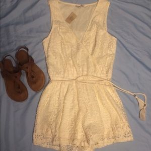 AE white lace romper